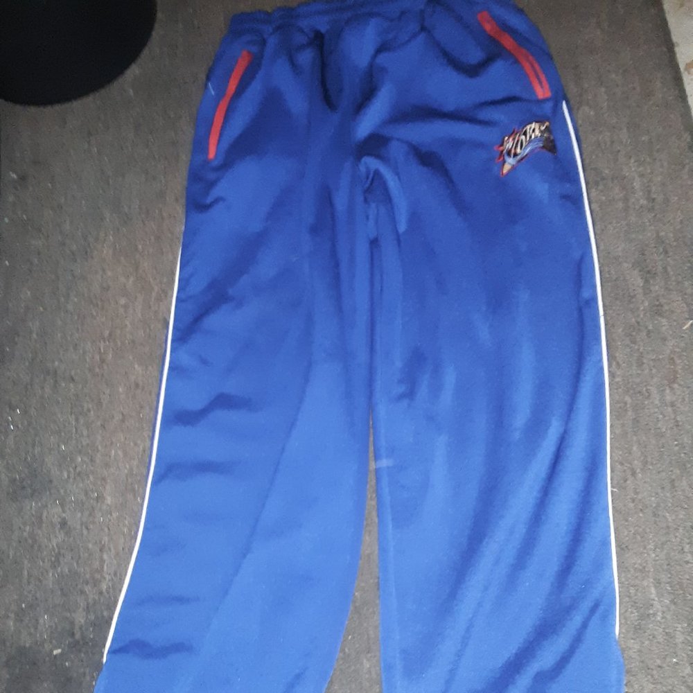 76ers BLUE BASKETBALL THICK WARMUP PANTS 2XL